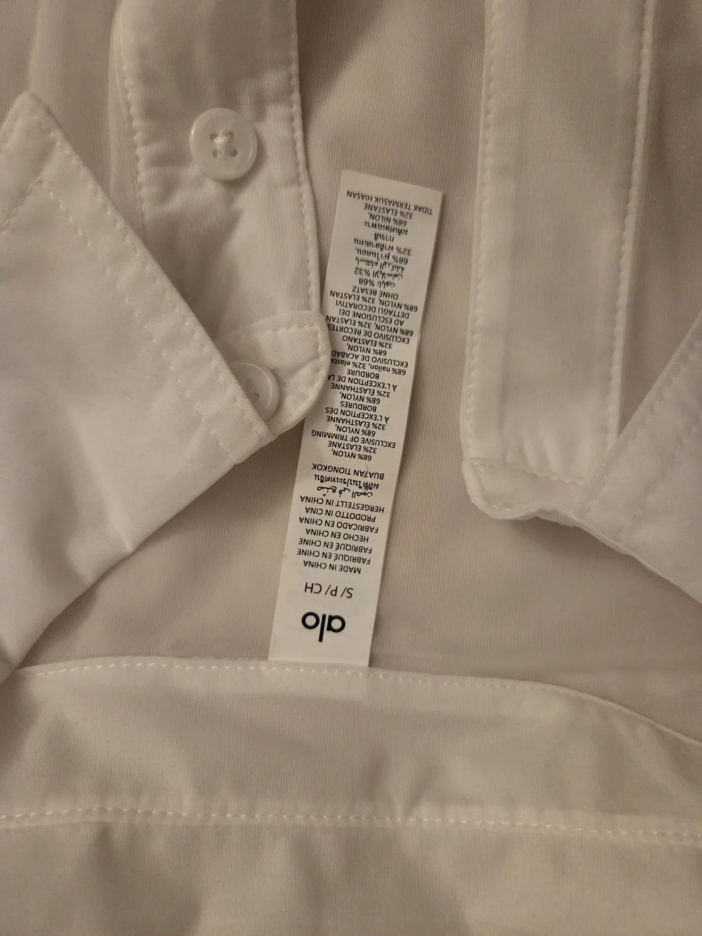 ALO Yoga Sheer White Cropped Button-Down Shirt - Picture 6 of 7